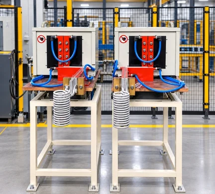 Image of a high-temperature induction heating process using equipment from Induction Annealing Machine Manufacturers in India