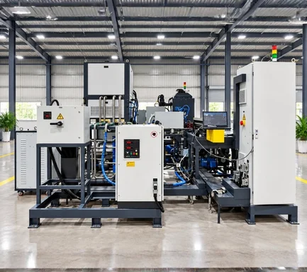 Image of a metal component undergoing induction heating with equipment from an Induction Hardening Machine Manufacturer in India