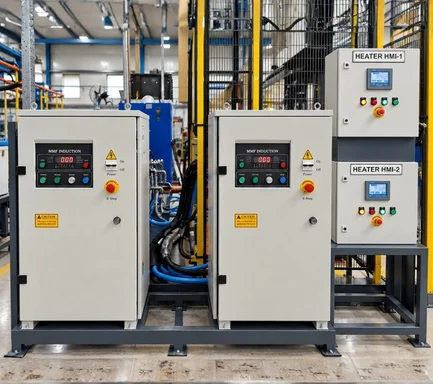 Image of a precision component hardening setup built by an Induction Hardening Machine Manufacturer in India